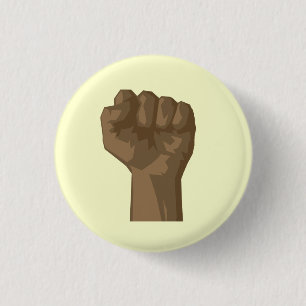 Raised Black Fist 3 Cm Round Badge