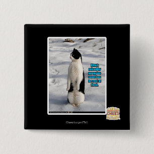 Raised by Penguins 15 Cm Square Badge
