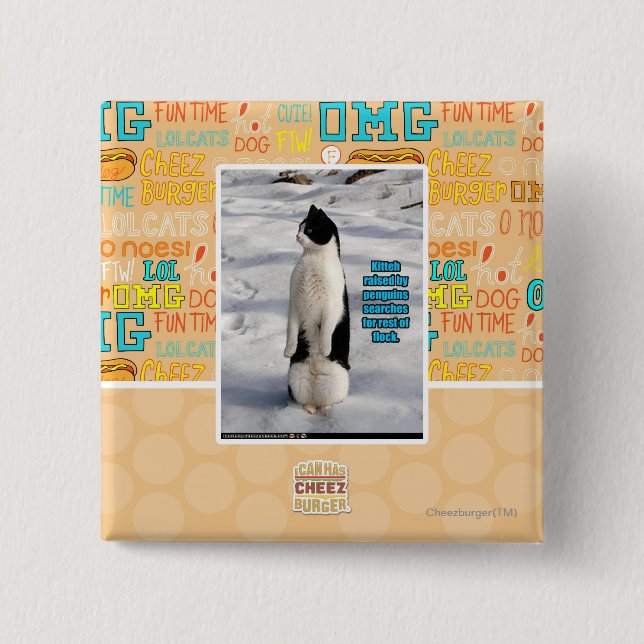 Raised by Penguins 15 Cm Square Badge (Front)