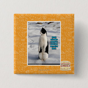 Raised by Penguins 15 Cm Square Badge