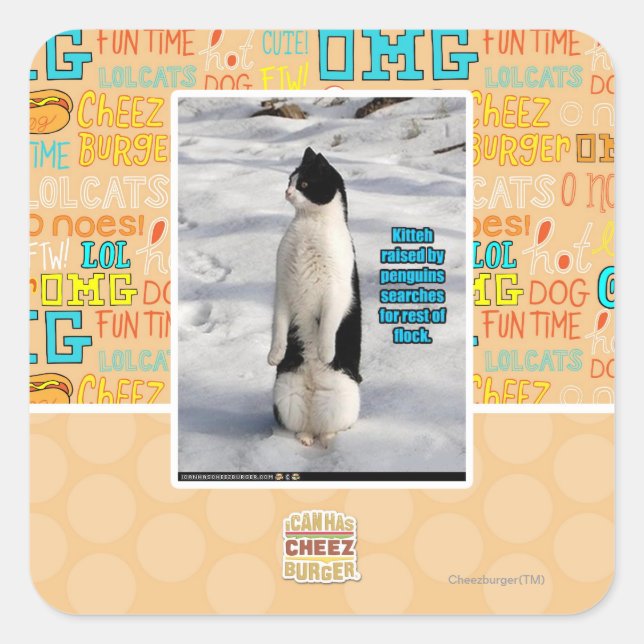 Raised by Penguins Square Sticker (Front)