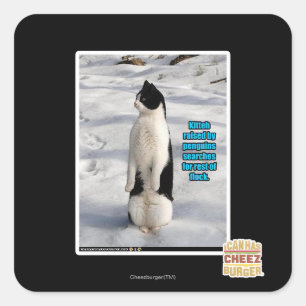 Raised by Penguins Square Sticker