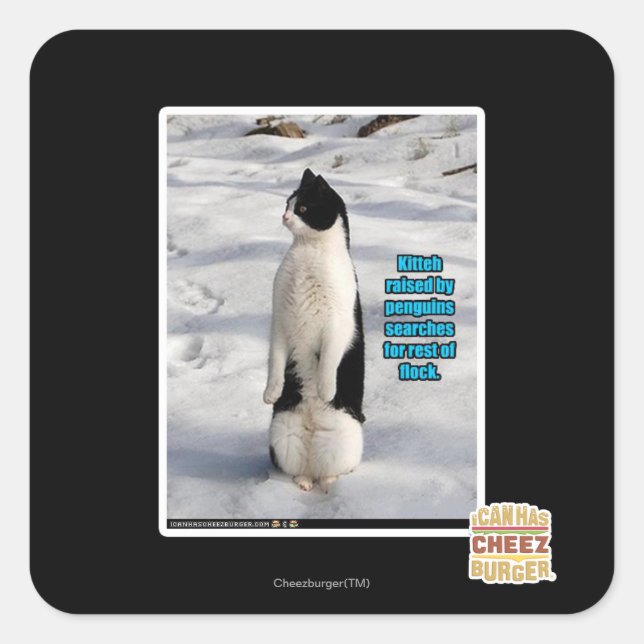 Raised by Penguins Square Sticker (Front)