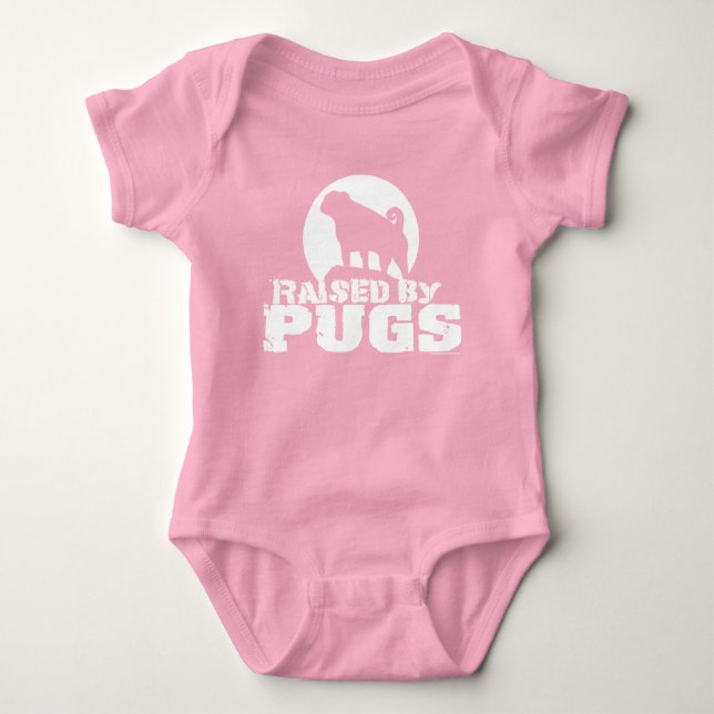 RAISED By PUGS  Baby Bodysuit (Front)