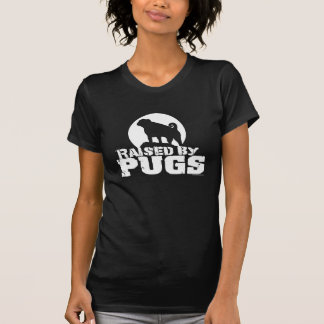 RAISED BY PUGS Dark Womens and Girls Petite Shirt