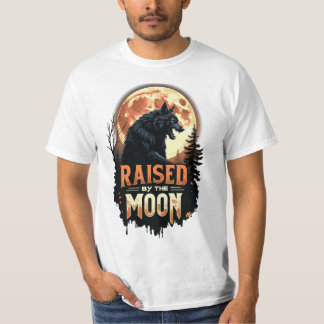 Raised by the Moon Werewolf Horror Halloween's Day T-Shirt