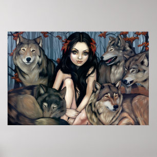 Raised by Wolves fantasy wolf dog Art Print