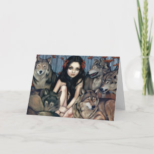 "Raised by Wolves" Greeting Card