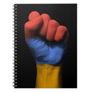Raised Clenched Fist with Armenian Flag Notebook