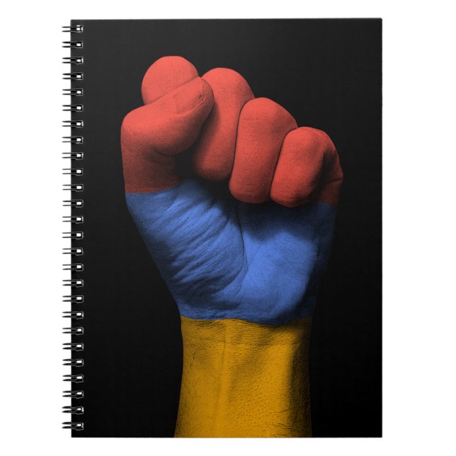 Raised Clenched Fist with Armenian Flag Notebook (Front)