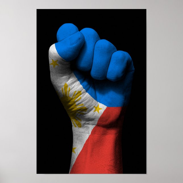 Raised Clenched Fist with Filipino Flag Poster (Front)