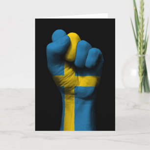 Raised Clenched Fist with Swedish Flag Card