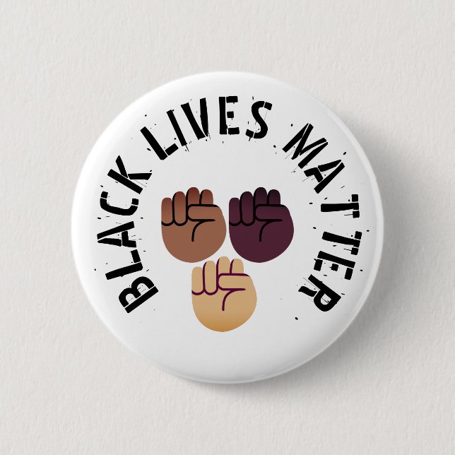 Raised Fist - Black Lives Matter 6 Cm Round Badge (Front)