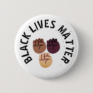 Raised Fist - Black Lives Matter 6 Cm Round Badge