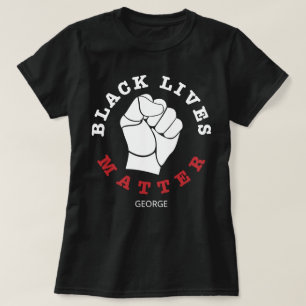 Raised Fist Black Lives Matter Customised Name T-Shirt