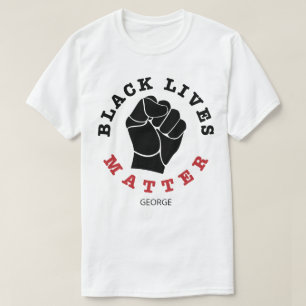 Raised Fist Black Lives Matter Name Personalised T-Shirt