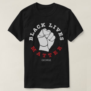 Raised Fist Black Lives Matter Personalised Name T-Shirt