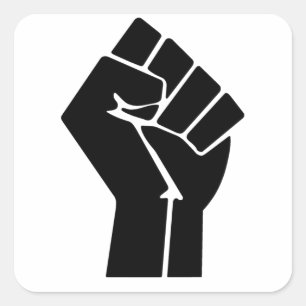 Raised Fist / Black Power Symbol Square Sticker