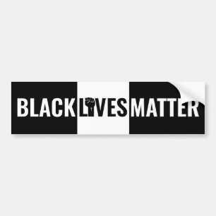 Raised Fist Bold Black & White Black Lives Matter Bumper Sticker