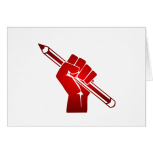 Raised Fist Holding Pencil