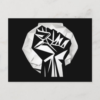 RAISED FIST SERIES - origami badge Postcard