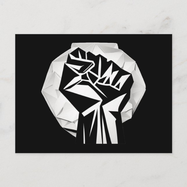RAISED FIST SERIES - origami badge Postcard (Front)
