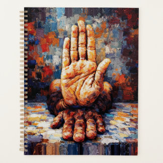 Raised Hand Gesture Expressive Impasto Planner
