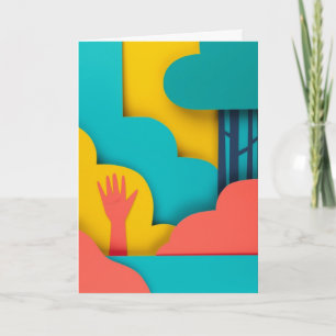 Raised Hand in Sunlit Layers Card