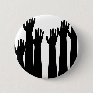 Raised Hands 6 Cm Round Badge