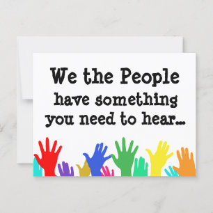 Raised Hands Message to Elected Officials Postcard