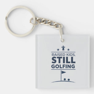 Raised Kids Still Golfing Modern Golf Humor Key Ring