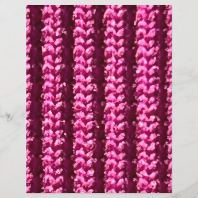 Raised Knit Pattern in Hot Pink, Scrapbook Paper (Front)