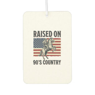 Raised On 90s Country Cowboy Western Shirt Design_ Car Air Freshener