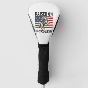 Raised On 90s Country Cowboy Western Shirt Design_ Golf Head Cover