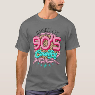 Raised On 90'S Country Leopard Retro Western Girls T-Shirt