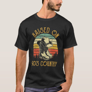 Raised On 90's Country Music Vintage Cowgirl Weste T-Shirt