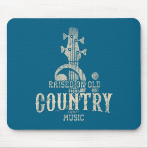 Raised On Old Country Music 80s 90s Vintage Southe Mouse Mat