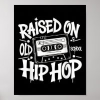 Raised On Old School Graffiti Rap Hip Hop Tshirt C