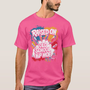 Raised On Old School Hip Hop Tshirt Cassette Graff