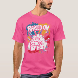 Raised On Old School Hip Hop Tshirt Cassette Graff