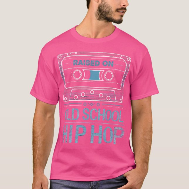 Raised On Old School Hip Hop Tshirt Cassette Graff (Front)