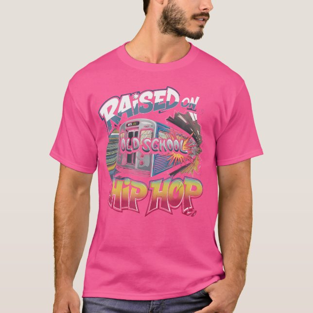 Raised On Old School Hip Hop Tshirt Cassette Graff (Front)