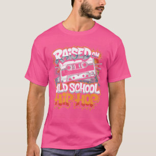 Raised On Old School Hip Hop Tshirt Cassette Graff