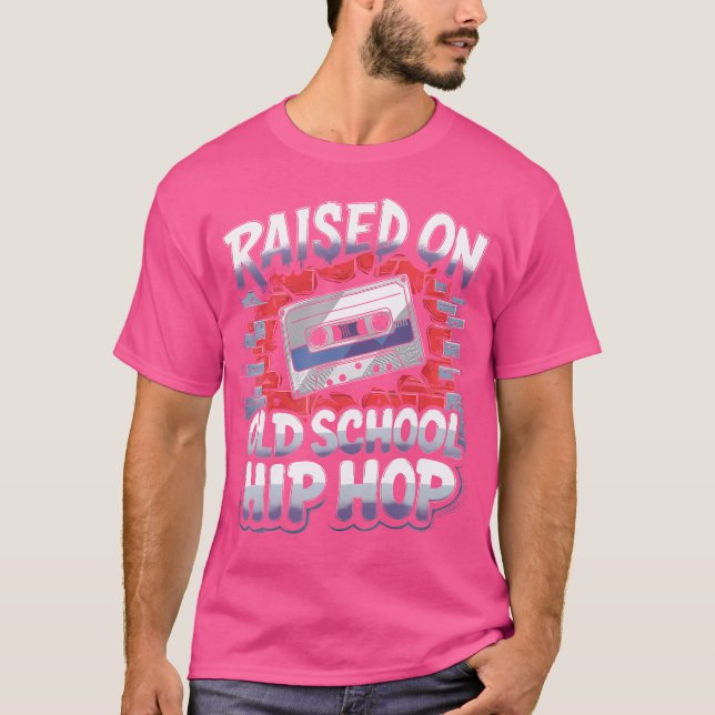 Raised On Old School Hip Hop Tshirt Cassette Graff (Front)
