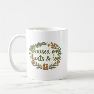 Raised on Plants and Love Retro Coffee Mug