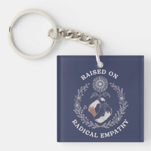 Raised on Radical Empathy Feminist Floral Hands Key Ring