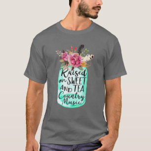 Raised On Sweet Tea And Country Music Flower Vase T-Shirt