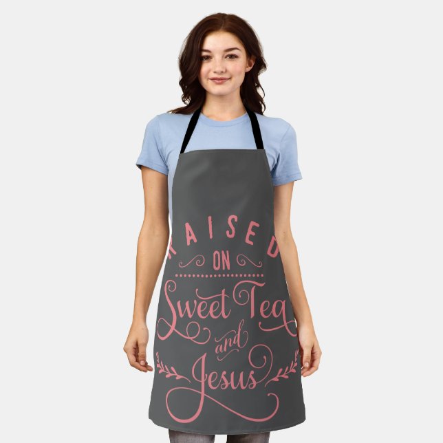 Raised on Sweet Tea and Jesus Fitted T-shirt Apron (Worn)