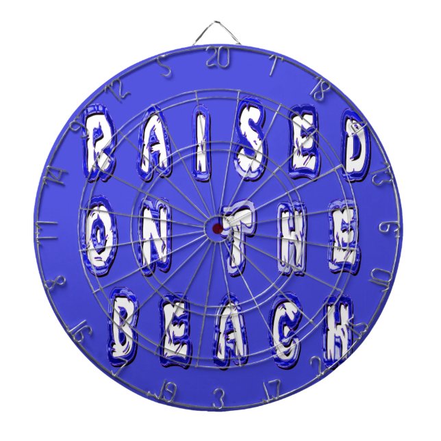 Raised on the beach: Serene Beach Life Memories Dartboard (Front)