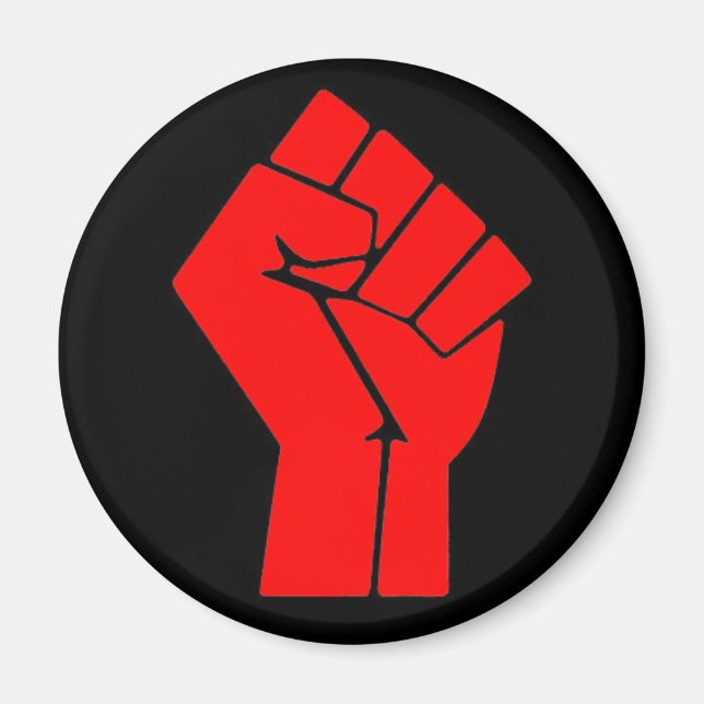 Raised Red Fist Magnet (Front)